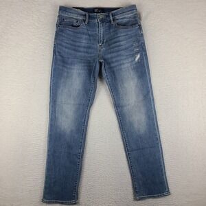 GAP Jeans Mens 32x30 Blue Slim Soft Wear Distress Medium Wash FLEX Denim NWT NEW